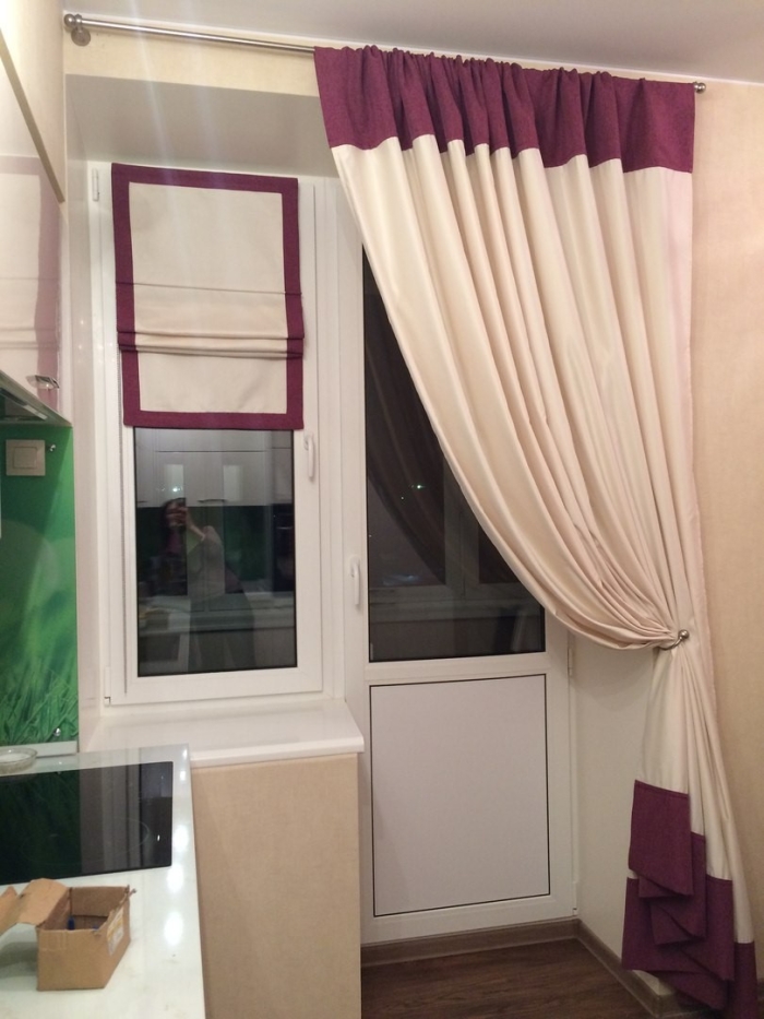 Как я сшил занавеску на окно с балконной дверью