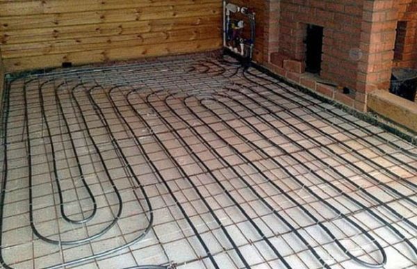 Теплый пол в частном доме от печи на дровах