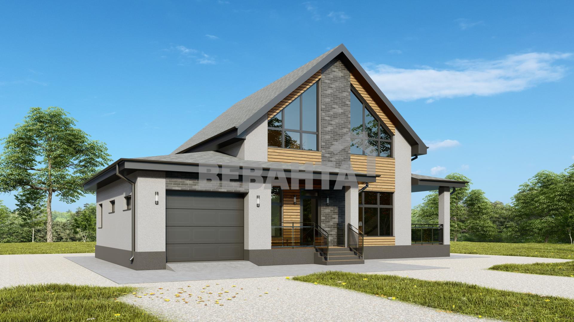 Фасад домов с мансардами: Выбор материалов, стили и освещение